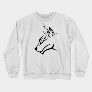 Hand Drawn Wolf - Black Crewneck Sweatshirt